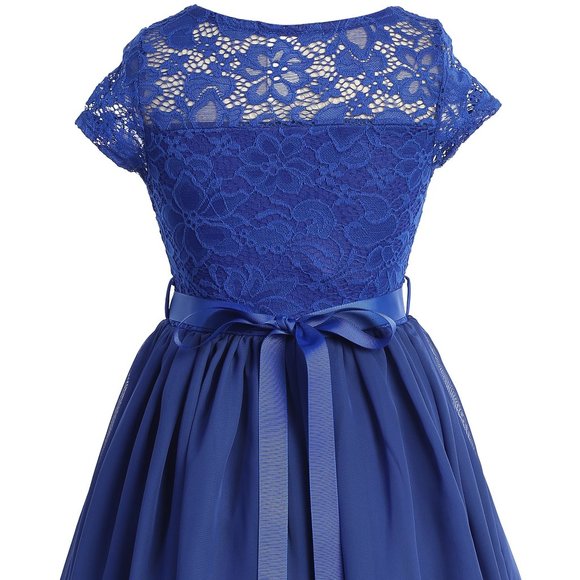 Infant Toddler Girls Lace Easter Graduation Party Casual Flower Girl Dress Royal - Picture 2 of 4